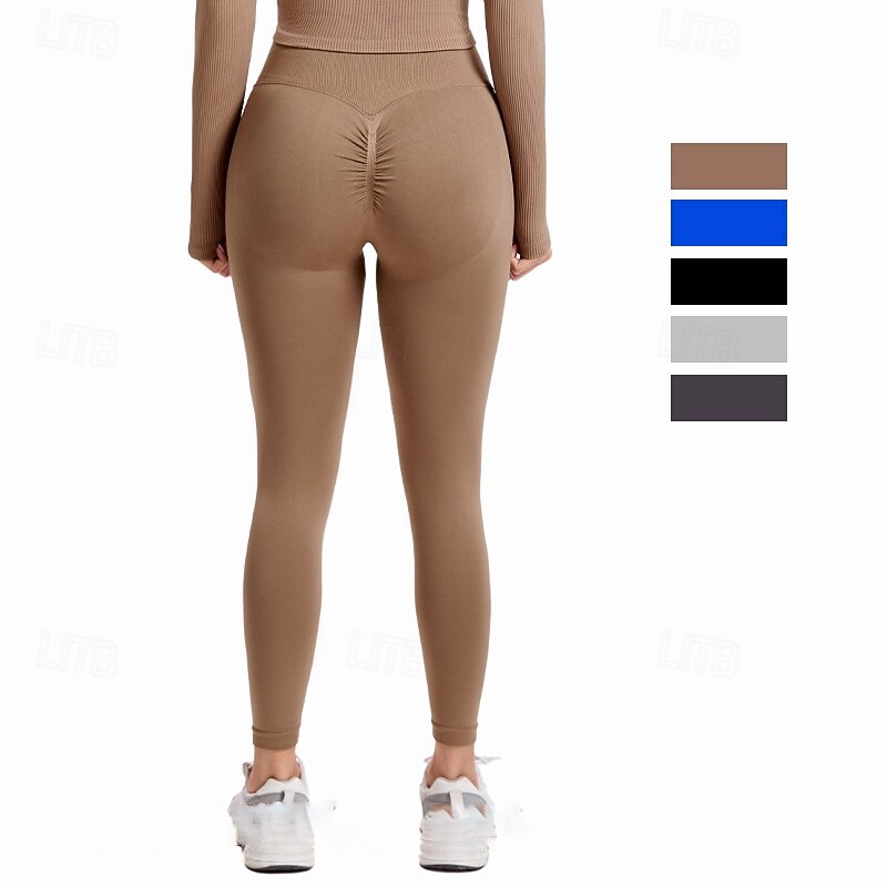 Women's Capri Leggings Yoga Leggings Tummy Control High Waist Gym Workout Athletic Bottoms Solid Color Black White Blue Fall Sports Activewear Tight Fit