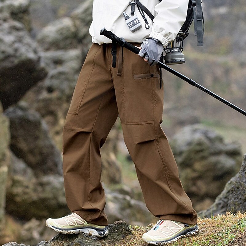 Men's Cargo Pants Hiking Pants Trousers Hiking Rain Pants Waterproof pants Winter Outdoor Regular Fit Waterproof Windproof Bottoms Pocket Black Green Camping / Hiking Running S M L XL3