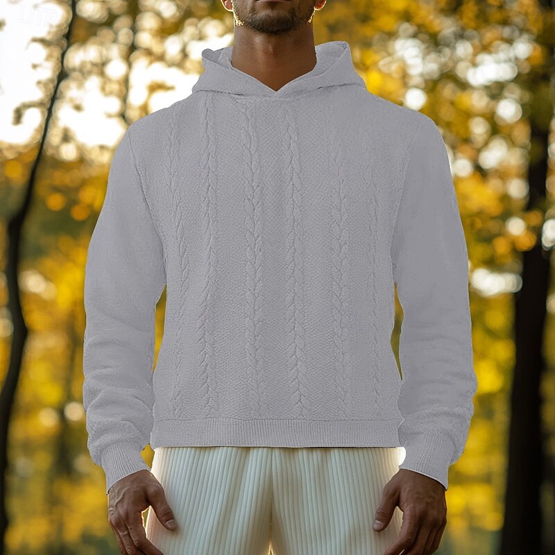 Men's Fleece Hoodie Black White Navy Blue Light Grey Dark Gray Hooded Plain Patchwork Sports & Outdoor Casual Daily Streetwear Cool Sportswear Fall & Winter Clothing Apparel Hoodies Sweatshirts  Long