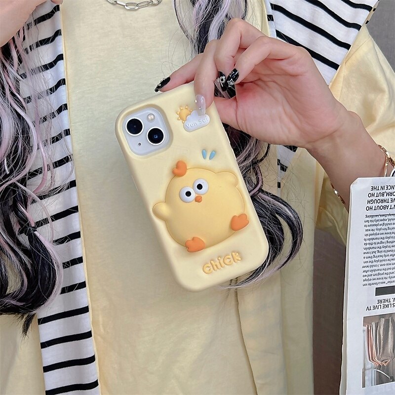 Phone Case For iPhone 16 Pro Max Plus 15 14 Pro Max Plus 13 Pro Max Back Cover Relive Stress Shockproof 3D Cartoon Silicone4
