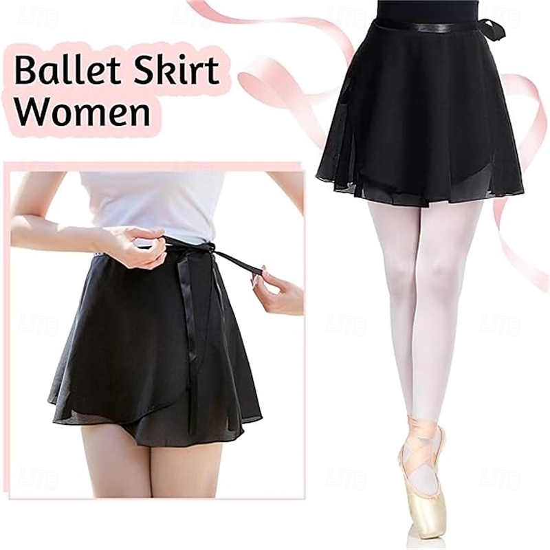 Girls' Summer Ballet Dance Skirt, Elastic Waist Tulle Tutu with Ribbon Tie, Perfect for Practice & Performance2