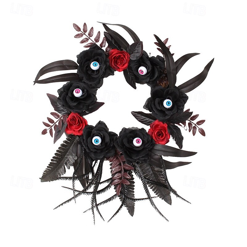 Halloween Wreath for Front Door, Scary Rose Eyeball Wreath with Twigs, Creepy Horror Decor for Haunted House, Bar, Party, Spooky Halloween Atmosphere Decoration3