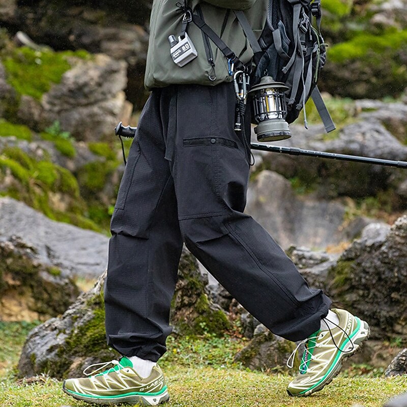 Men's Cargo Pants Hiking Pants Trousers Hiking Rain Pants Waterproof pants Winter Outdoor Regular Fit Waterproof Windproof Bottoms Pocket Black Khaki Camping / Hiking Running S M L XL4