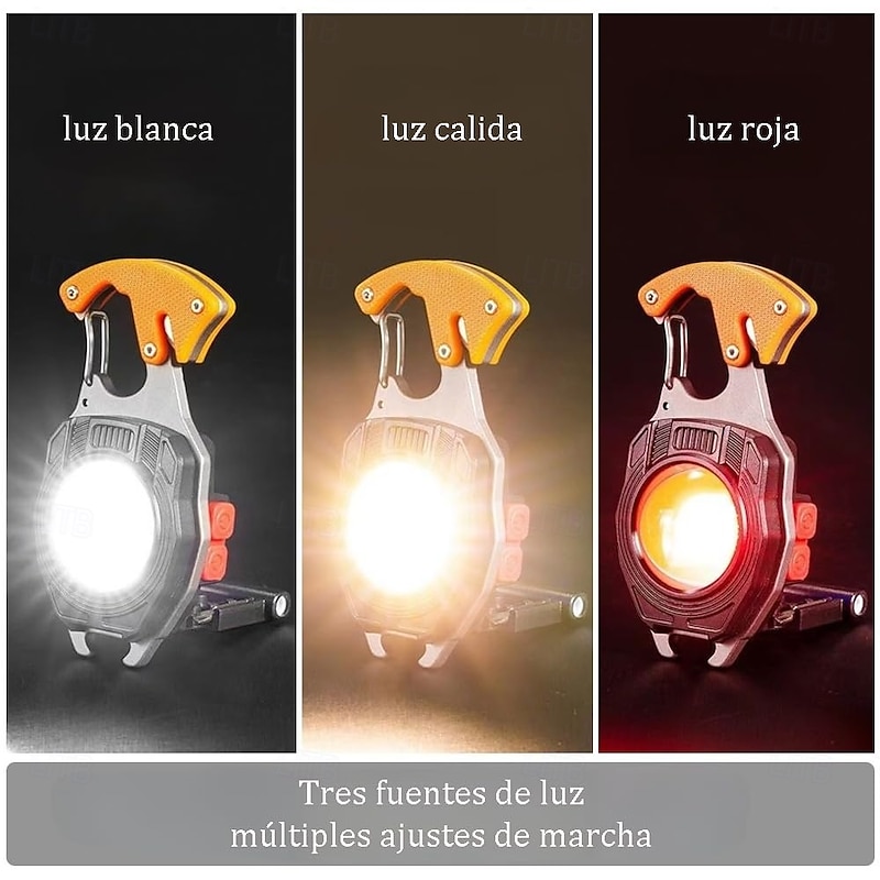 Mini LED Keychain Flashlight, JESWO Rechargeable COB LED Keychain Flashlight, Multi-Function, 550 Lumen Portable Camping Flashlights, 3 Light Modes, for Outdoor Lighting, Backup of Household2