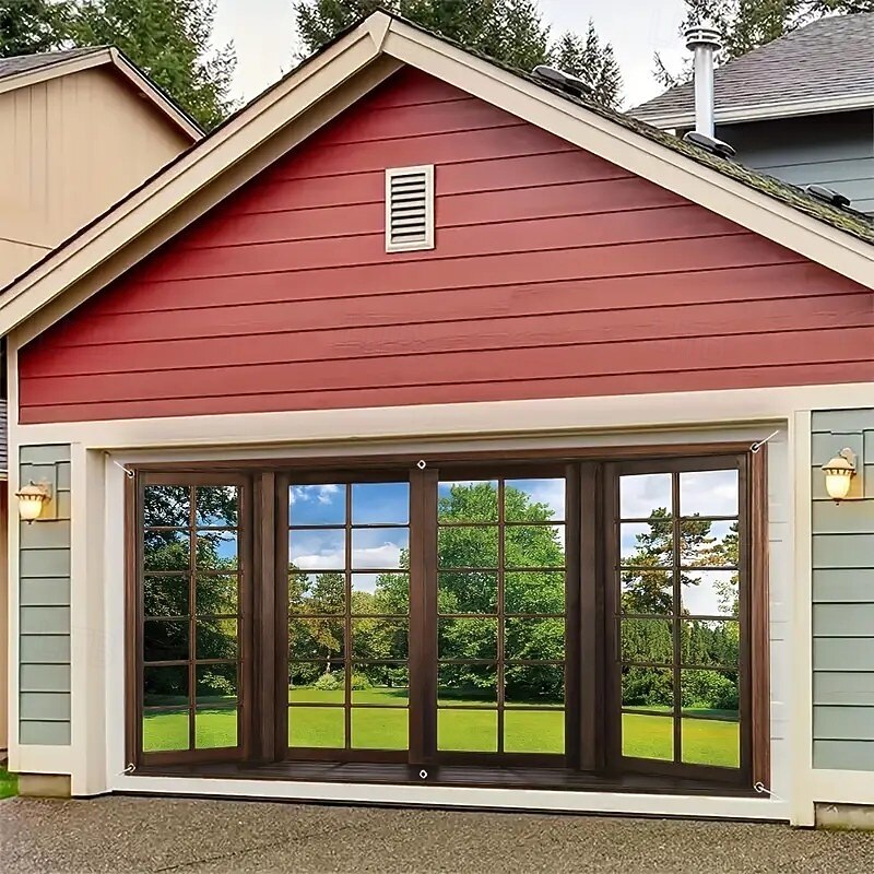 Outdoor Garage Door Cover Fall Autunm Scenery  Banner Large Tapestry Backdrop Decoration for Holiday Outdoor Garage Door Home Wall Decorations2