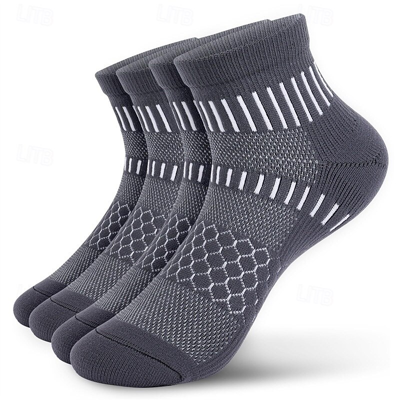 Men's 3 Pairs Multi Packs Socks Running Socks Casual Socks Black+White+Gray Black Color Geometic Vacation Sports & Outdoor Daily Basic Medium Spring Fall Fashion Casual3