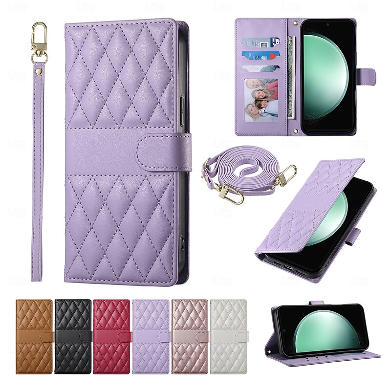 Phone Case For Samsung Galaxy S25 S25 Edge S24 S24 FE S23 Ultra Plus S22 Plus  Ultra A55 5G A35 5G A25 A15 Wallet Case with Stand Holder with Lanyard Card Slot Retro TPU PU Leather4