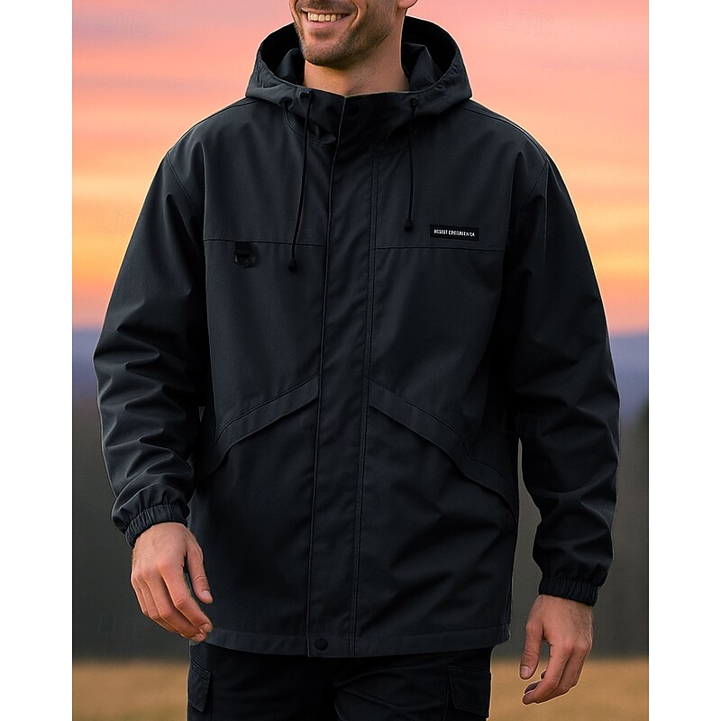 Men's Softshell Jacket Hiking Jacket Outdoor Waterproof Windproof Hiking Outfits Hiking Clothes Spring Autumn / Fall Jacket Hunting Climbing Running Solid Color Black Army Green4