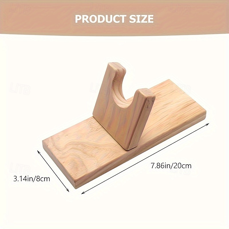 Natural Wood Hot Melt Glue Gun Holder - Sturdy Craft Tool Stand with Melting Funnel Simple Design for DIY Projects and Handmade Creations2