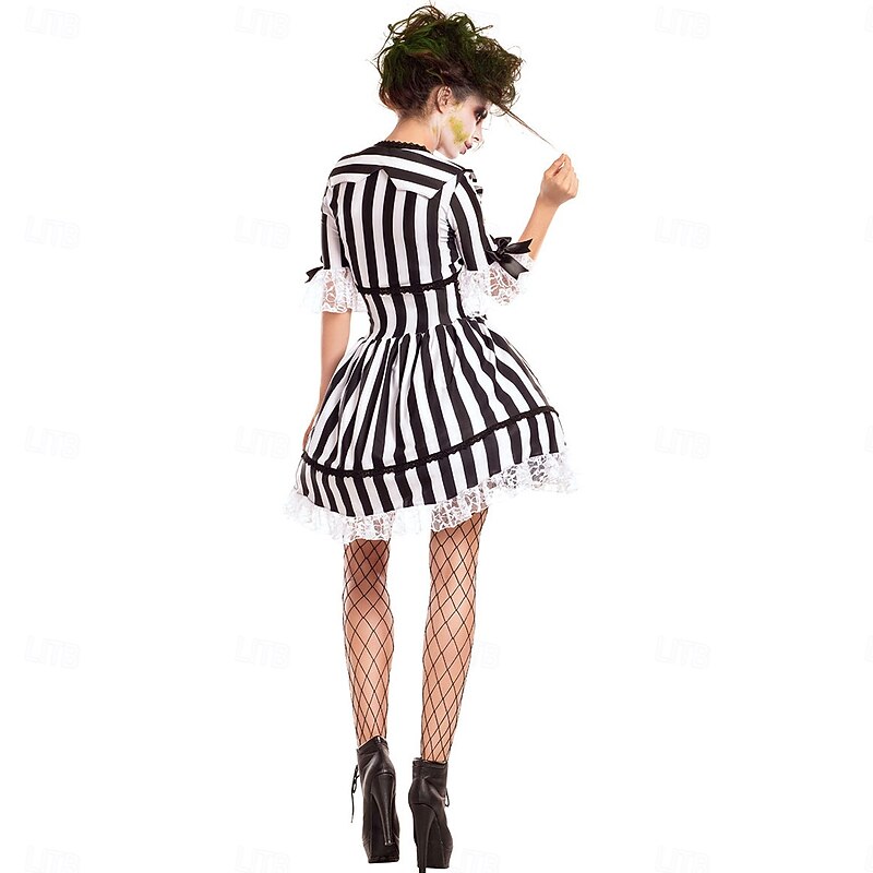 Beetlejuice Zombies Dress Fancy Dress Horror Sexy Costume Movie Cosplay for Women's Adults Halloween Carnival Performance Party2