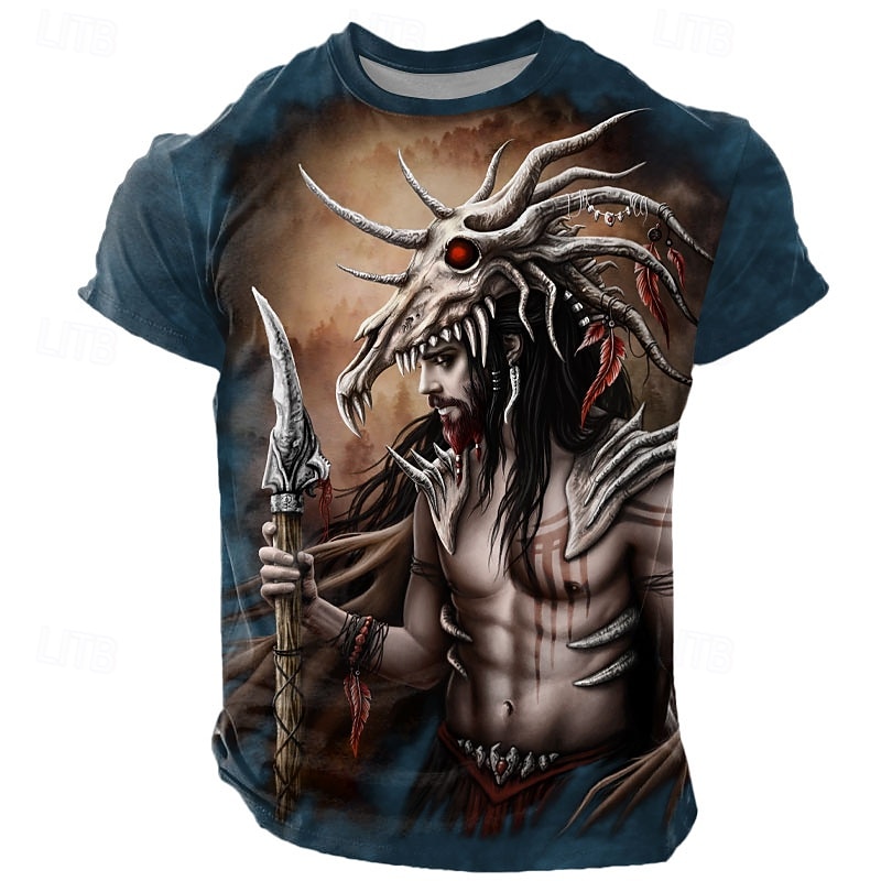 Halloween Men's Sarah Richter Skull T Shirt Short Sleeve T shirt 3D Print Crew Neck Shirt Exaggerated Designer Artistic Street Casual Daily Black Blue Brown Summer Spring All Seasons Clothing Apparel3