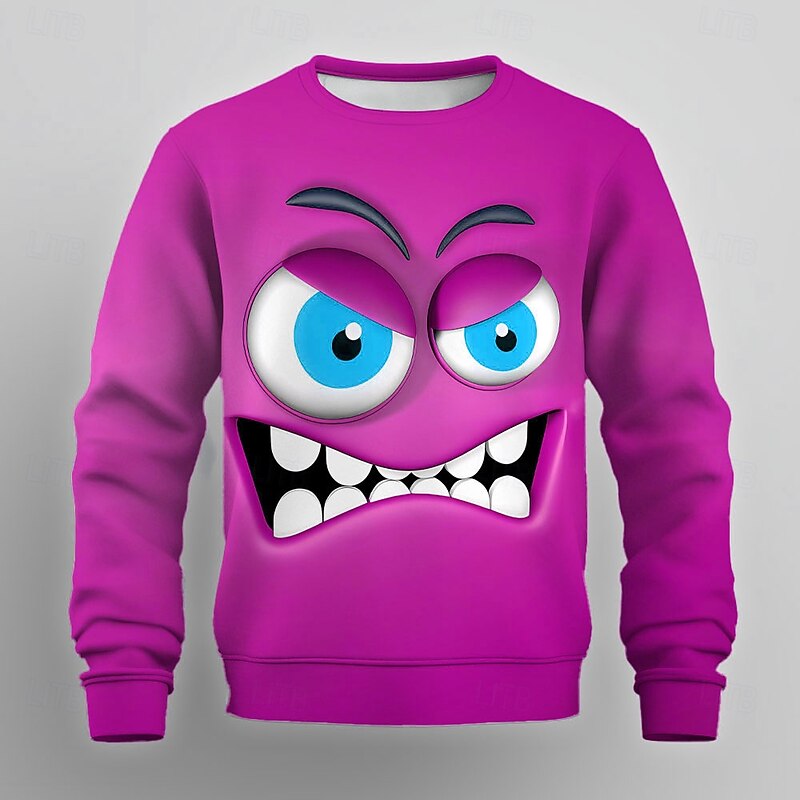 Men's Cartoon 3D Sweatshirt Sweatshirt Long Sleeve Sweatshirt Crew Neck Casual Punk & Gothic 3D Print Party Streetwear All Seasons3
