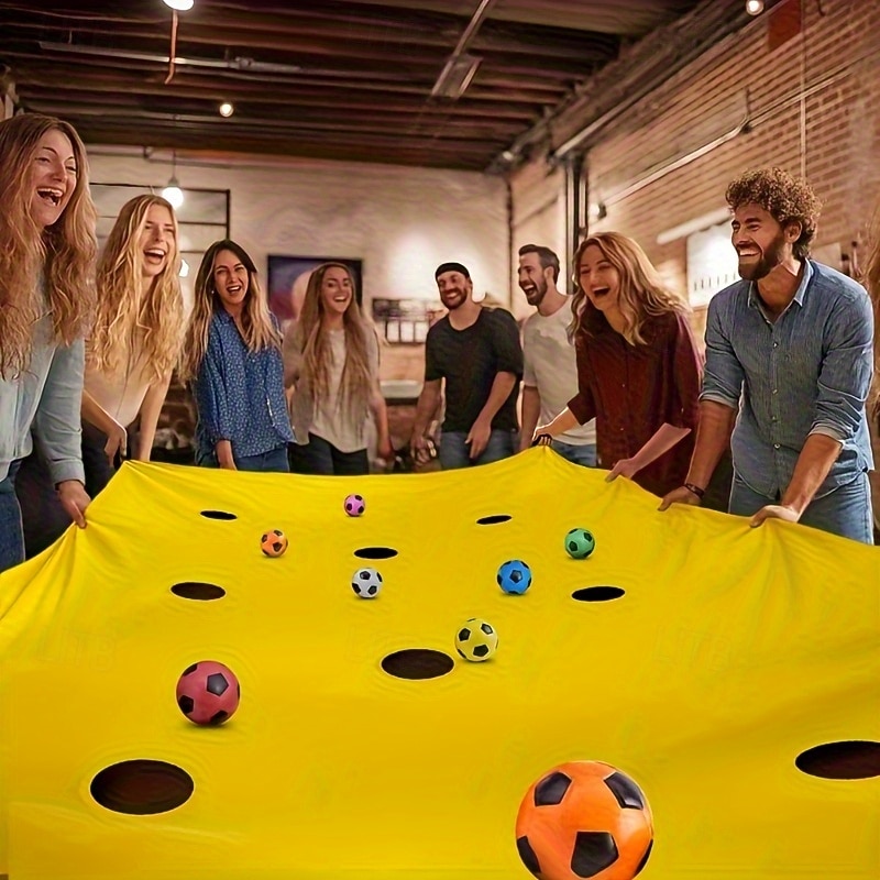Team Building Game Set - Throw Ball on Cave Mat 78x57 Inches - Includes 6 Randomly Colored Balls in 3 Colors Perfect for Work or Casual Gatherings Ideal Easter Gift for Him/Her No Batteries Requir