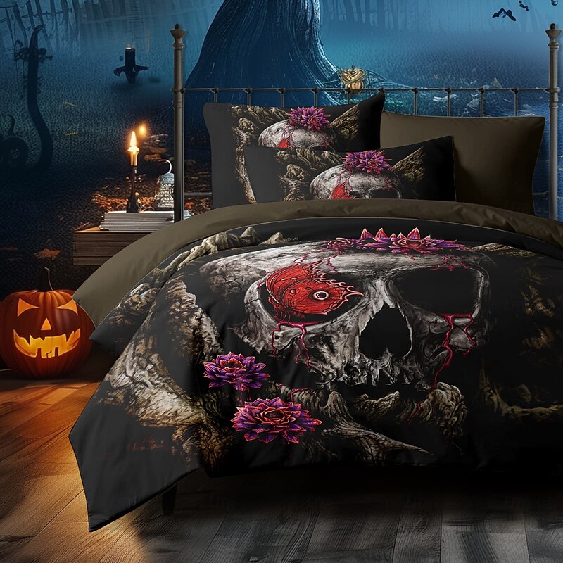 Halloween Duvet Cover A glance of evanescence by Sarah Richter Bedding Set  3-Piece Comforter Cover Set with Zipper Closure, Soft and Lightweight, Holiday Bedroom Decoration4