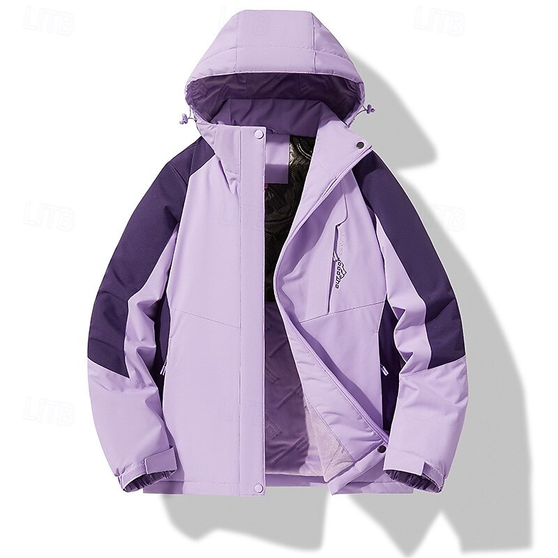 Women's Softshell Jacket Hiking Jacket Thermal Jacket Outdoor Waterproof Windproof Hiking Outfits Hiking Clothes Winter Autumn / Fall Top Camping / Hiking / Caving Running Patchwork White Pink Army