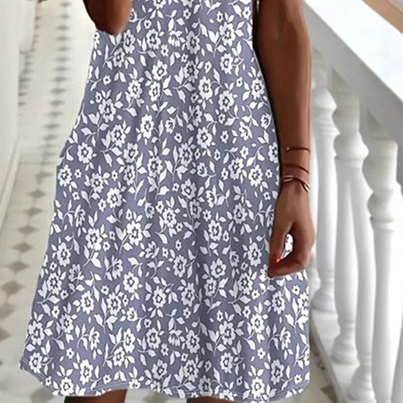 Women's Mini Dress Casual Dress Summer Dress Fashion Modern Daily Beach Weekend Regular Fit Flower Short Sleeve Crew Neck White Spring Fall3