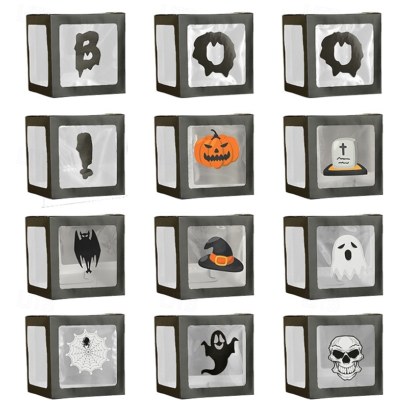 1set Halloween Party Balloon Box Decorations Static Stickers Static Clings for Festive Atmosphere and Memorable Photography3