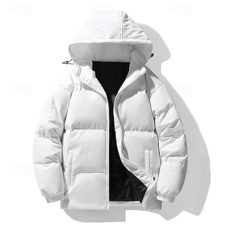 Men's Hiking Jacket Puffer Jacket Winter Jacket Outdoor Thermal Warm Hiking Outfits Hiking Clothes Winter Top Camping / Hiking / Caving Traveling Black White Khaki3
