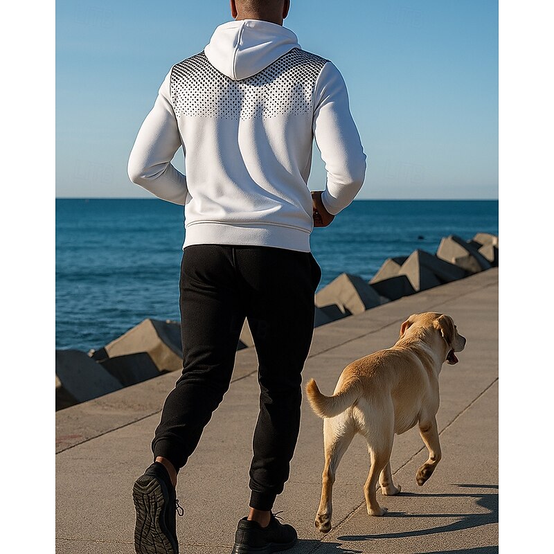 Women's Tracksuit Sweatpants Pullover Sweatshirt Drawstring Pockets Solid Colored Clothing Suit Fall & Winter Dark Grey White Hiking Workout Athletic Windproof Lightweight Moisture Wicking Long Sleeve2