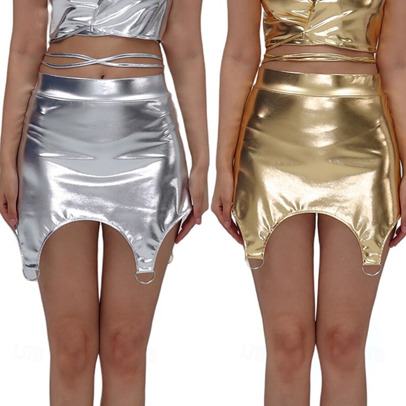 Retro Vintage 1980s Skirt Disco Solid Color Fancy Dress Women's Carnival Costume Halloween Carnival Pride Parade Pride Month Adults' Skirts - Main Image