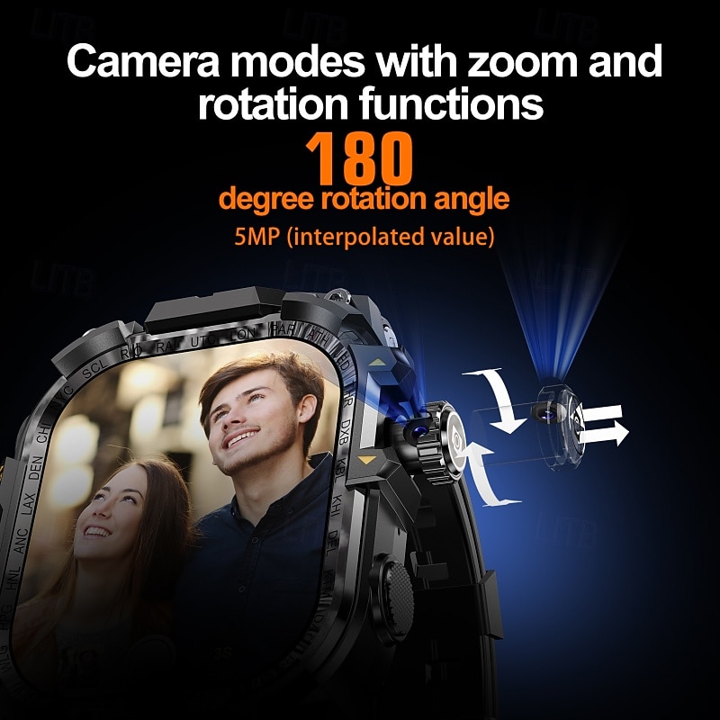 New Android Smart Watch Men GPS 3G RAM/32G ROM Storage HD Dual Camera 2G 4G SIM Card WIFI Wireless Fast Internet Access3