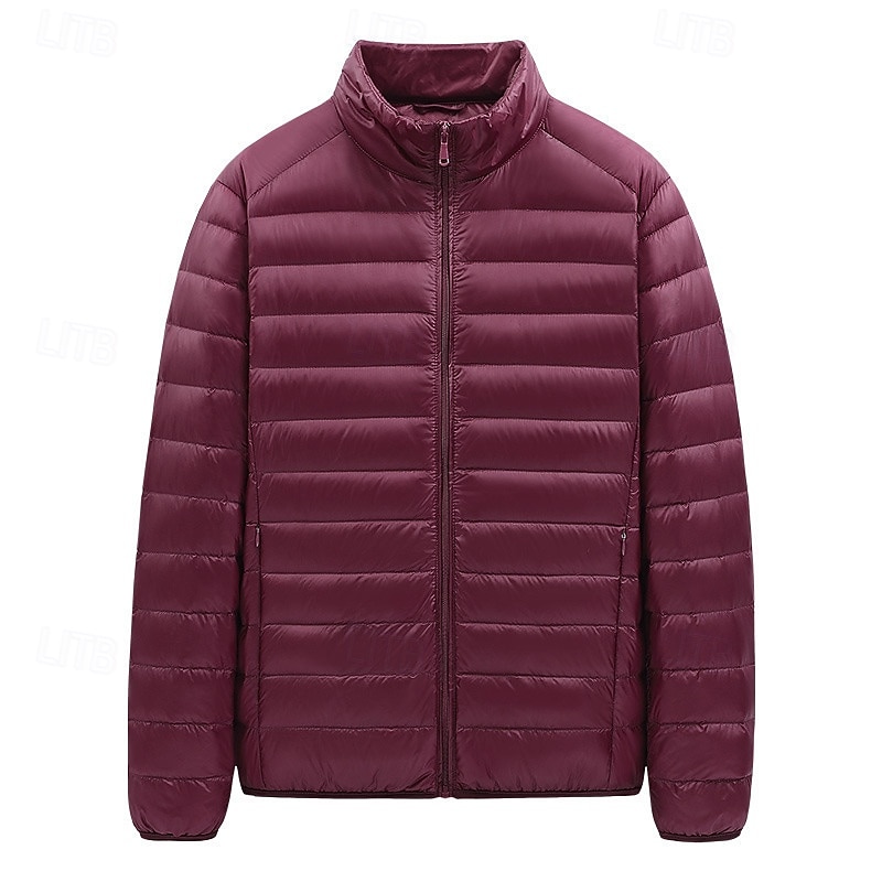 Men's Puffer Jacket Winter Jacket Outdoor Thermal Warm Hiking Outfits Hiking Clothes Winter Top Camping / Hiking / Caving Traveling Black Burgundy Dark Navy4