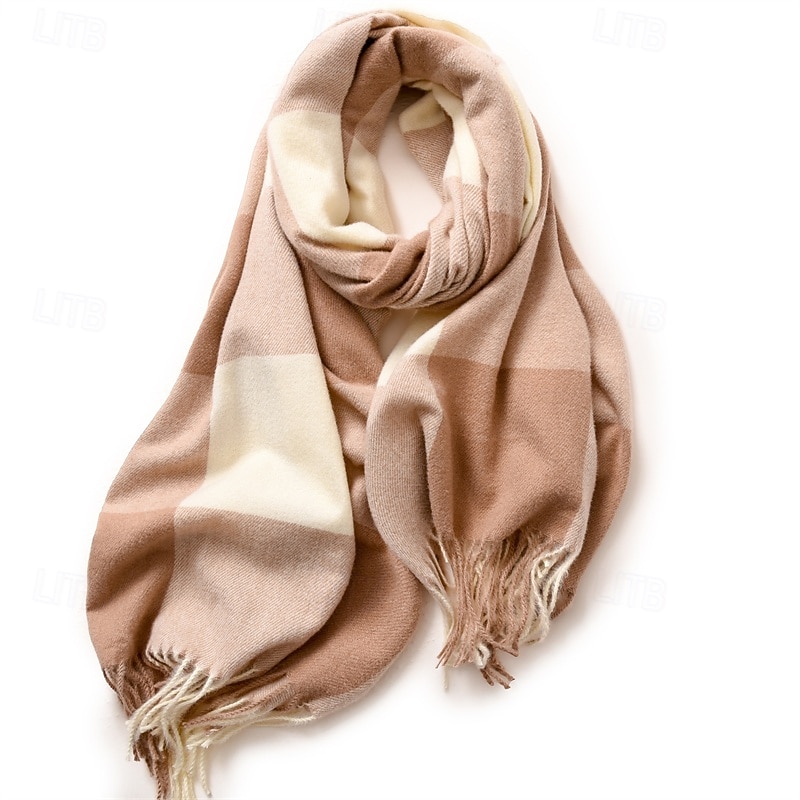 Women's Rectangle Scarf Women's Shawls & Wraps Street Daily Date Camel Black Scarf Color Block4