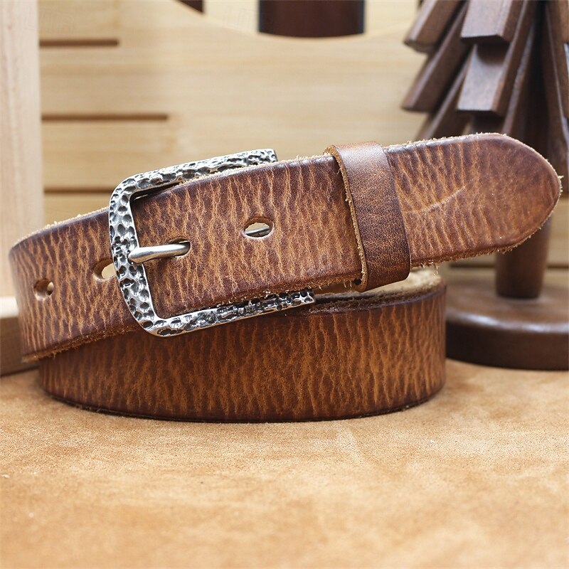 Men's Belt Waist Belt Black Kakhi Dermis Alloy Durable Adjustable Plain Outdoor Daily4