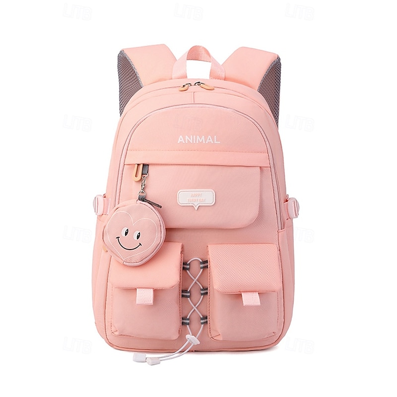Waterproof Teen Girls Backpack with Pendant Coin Purse - Fashion Large Capacity Middle School Student School Bag for Travel, Study and Daily Use3
