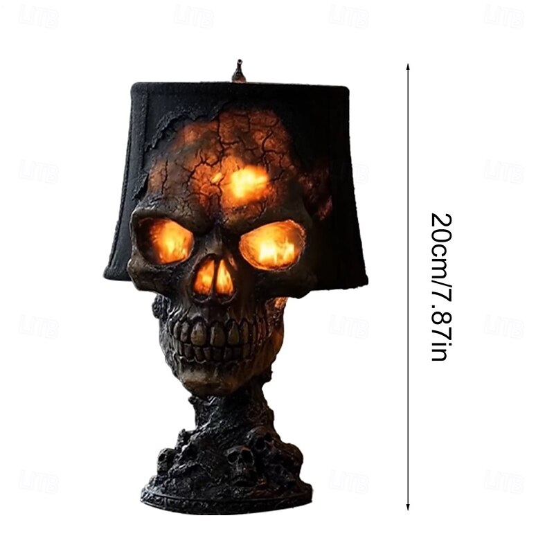 1 Pc Halloween Lava Stone Skull Lamp Ignites Dark and Mysterious Atmosphere Bedhead Restaurant Party Decoration Lamp3