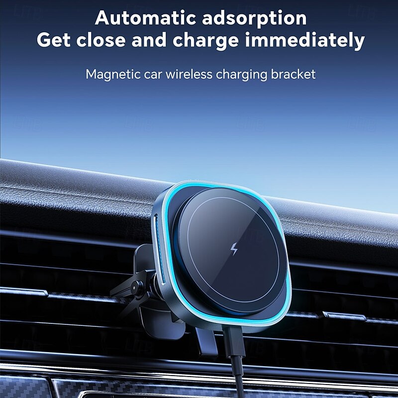 Qi2 15W Magnetic Car Phone Holder Wireless Charger Stand for IPhone 15 16 Pro Max Charging for Magsafe Car Charger LED INNOTREE