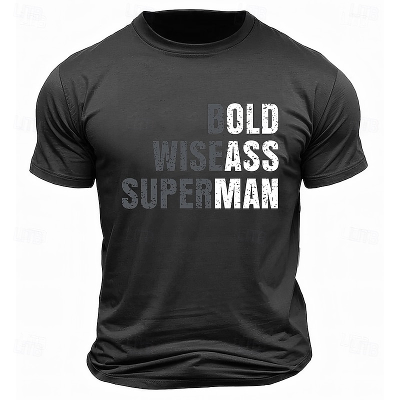Men's Humorous Bold Wiseass Superman Graphic Tee4