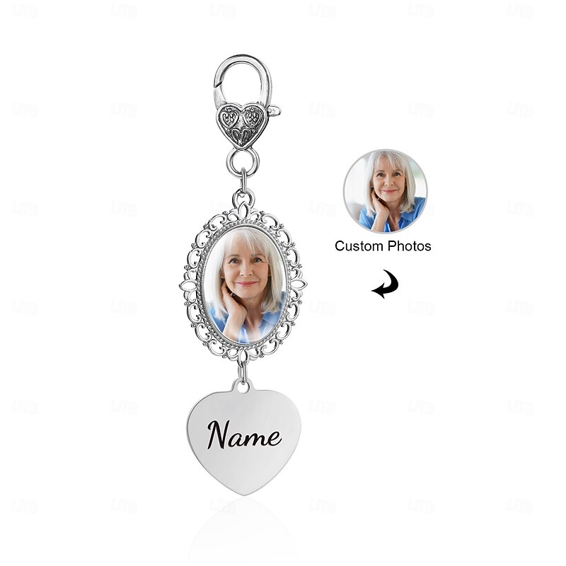 Personalized Memorial Keepsake Lock Custom Photo & Text Memory Gift – Engraved Name and Picture Pendant for Family, Friends, and Loved Ones, Fade-Resistant Emotional Tribute2