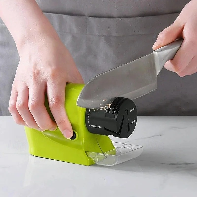 KNIFE SHARPENER Electric Sharpening Tool for Home Use Multifunctional Automatic Sharpener for Kitchen Knives Fruit Knives Screwdrivers and More with Durable Grinding Wheel