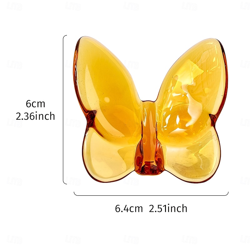 Colorful Crystal Glass Butterfly Figurine, Iridescent Glass Ornament for Vanity or Table Decor, Transparent Butterfly Sculpture for Party, Celebration or Home Display3