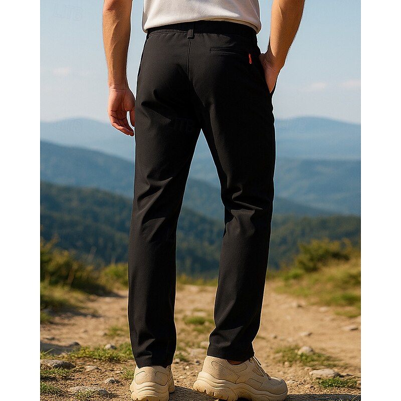 Men's Hiking Pants Trousers Hiking Rain Pants Softshell Pants Summer Outdoor Regular Fit Waterproof Windproof Bottoms Black Camping / Hiking Running S M L XL XXL3