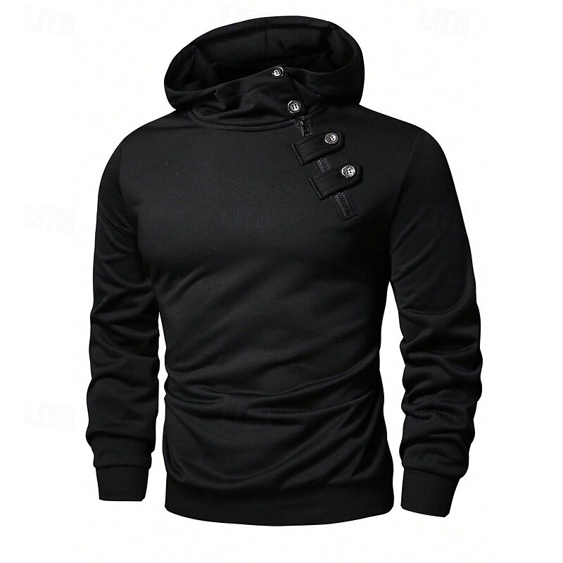 Men's Hoodie Black Wine Army Green Khaki Dark Gray Hooded Plain Quarter Zip Sports & Outdoor Daily Holiday Polyester Streetwear Basic Casual Spring Fall Clothing Apparel Hoodies Sweatshirts3