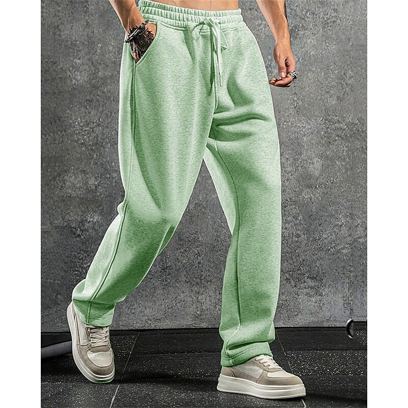 Men's Athletic Pants Sweatpants Joggers Trousers Pocket Elastic Waist Drawstring Plain Comfort Sports Outdoor Daily Fashion Casual Blue Dark Green Micro-elastic3