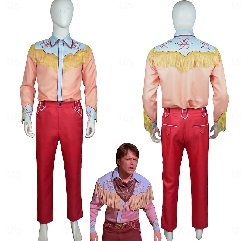 Back to the Future (1985) Marty McFly Blouse / Shirt Pants Carnival Costume Cosplay Costume Movie Cosplay for Men's Adults Halloween Masquerade Performance Party Comic Con