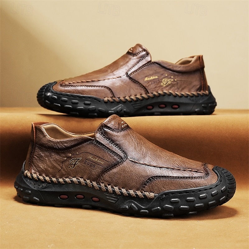 Men's Slip-On Soft Faux Leather Loafers – Anti-Slip Sole Casual Walking Shoes for Everyday Comfort & Driving3