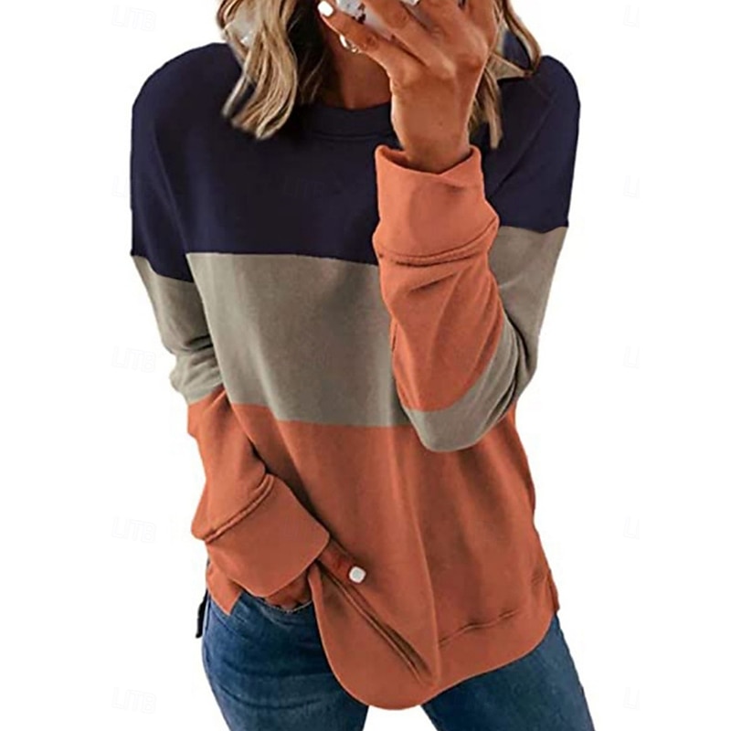 Women's Blouse Long Sleeve Graphic Geometric Tropical Stylish Casual Crew Neck Regular Tops Daily Print Black Pink Blue Orange Green Summer Spring Fall