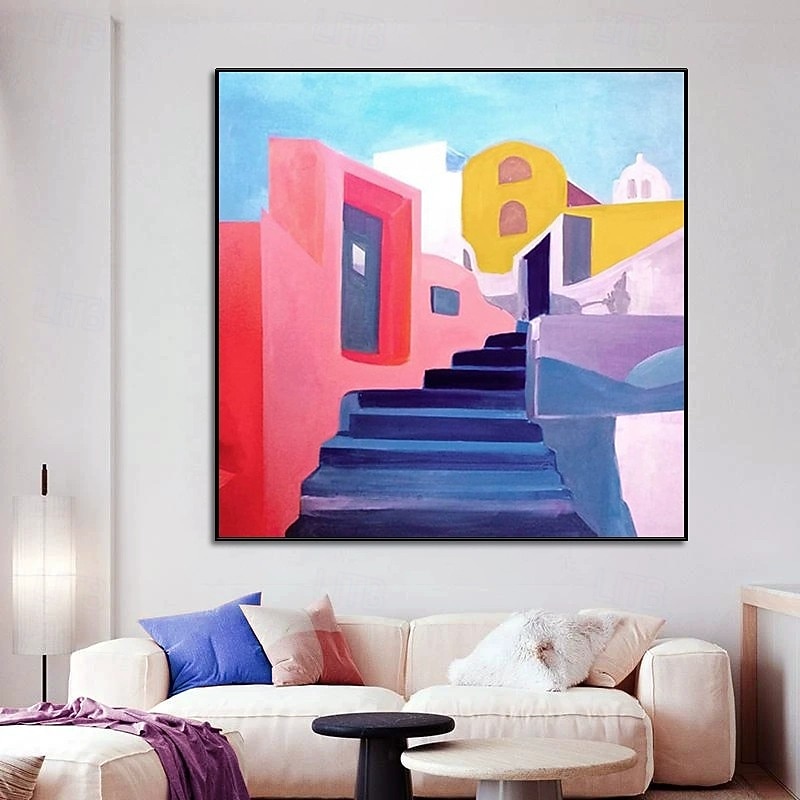 Handmade Oil Painting Canvas Wall Art Decoration Modern Abstract Colorful House for Home Dance Studio Decor Rolled Frameless Unstretched Painting4