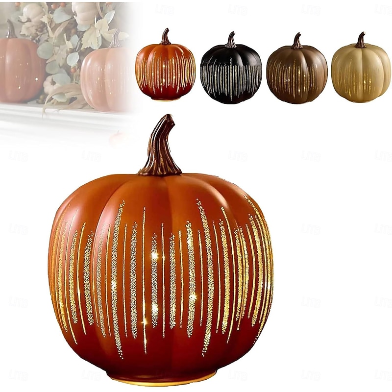 Twinkle Light Pumpkins 1 Pack, Starry Night Pumpkins Led Stylish Glowing Pumpkin Lantern Decoration Ideal for Indoor Outdoor Home Bedroom Bathroom and Hallway Decor