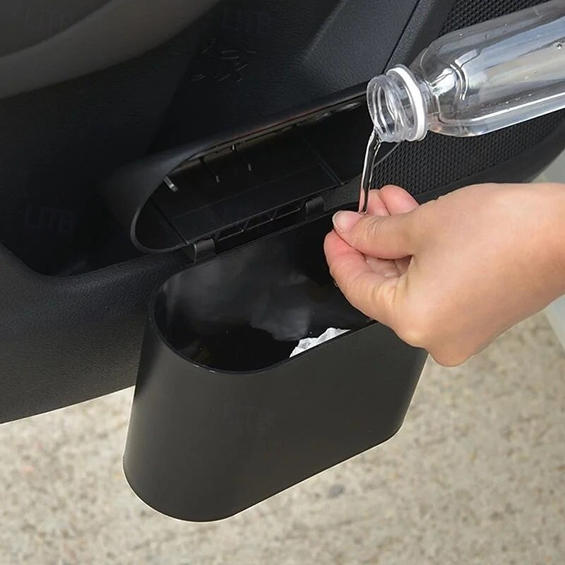 Car Door Hanging Trash Bin Mini Car Garbage Can with Lid Multi-Functional Storage Box Seat Back Organizer Side Hanging Container for Vehicles2