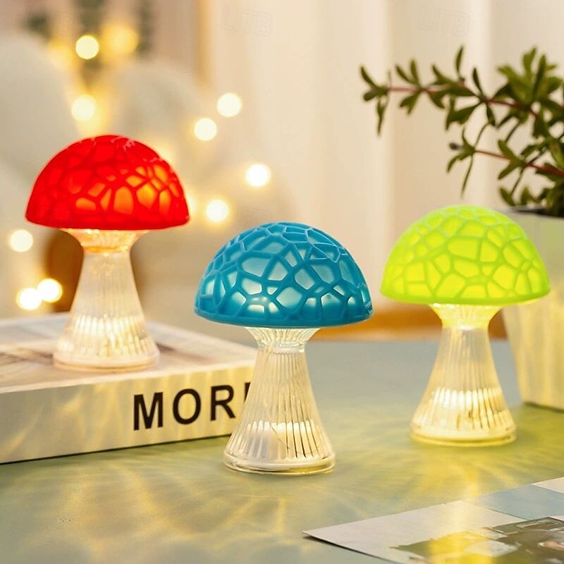 Creative LED Colored Mushroom Light Healing Night Light Dormitory Home Atmosphere Light Christmas Gift2