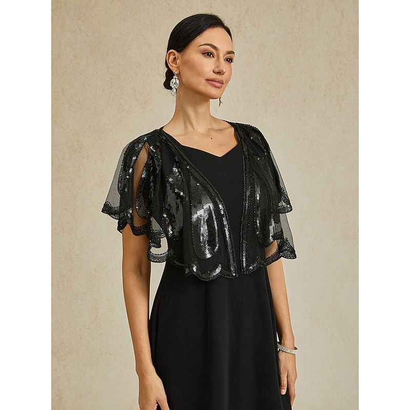 Women's 1920s Shawl Sequin Beaded Evening Cape Retro Wraps Scarf Cover Up for Wedding Party Bride Dress