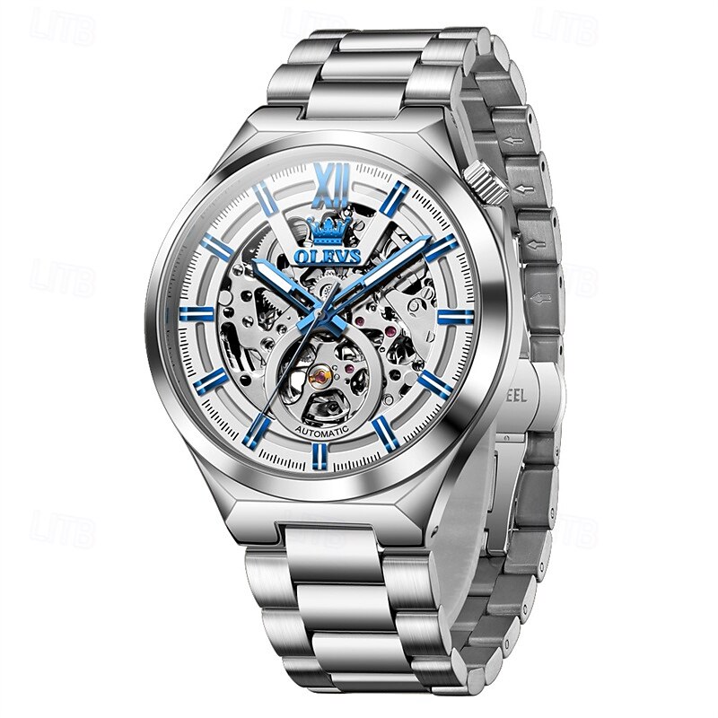 The New Olevs Brand Skeletonized Men'S Business Watch Waterproof Luminous Fashionable And Trendy Fully Automatic Mechanical Watch Casual Sports Men'S Wristwatch2