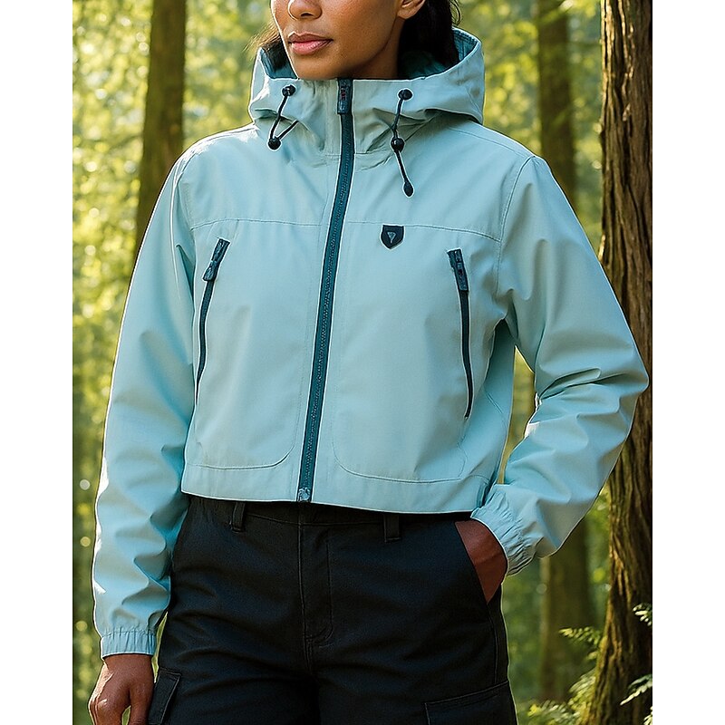 Women's Windbreaker Hiking Jacket rain coat Outdoor Waterproof Windproof Lightweight Hiking Outfits Hiking Clothes Spring Autumn / Fall Top Camping / Hiking / Caving Running Black Yellow Red3