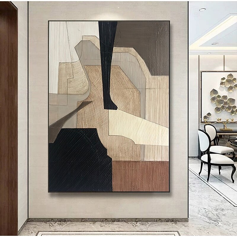 Handmade Oil Painting Canvas Wall Art Decoration Modern Abstract Geometric Shapes Home Decor Rolled Frameless Unstretched Painting4