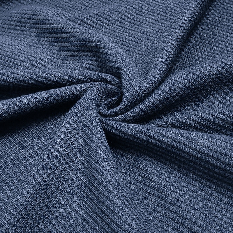 Men's Waffle Henley Shirt Tee Long Sleeve Solid Color Plain Textured Fashion Designer Casual Raglan Sleeves Henley Outdoor Casual Daily Summer Fall Winter Black Light Blue Dark Red Henley T-Shirt3